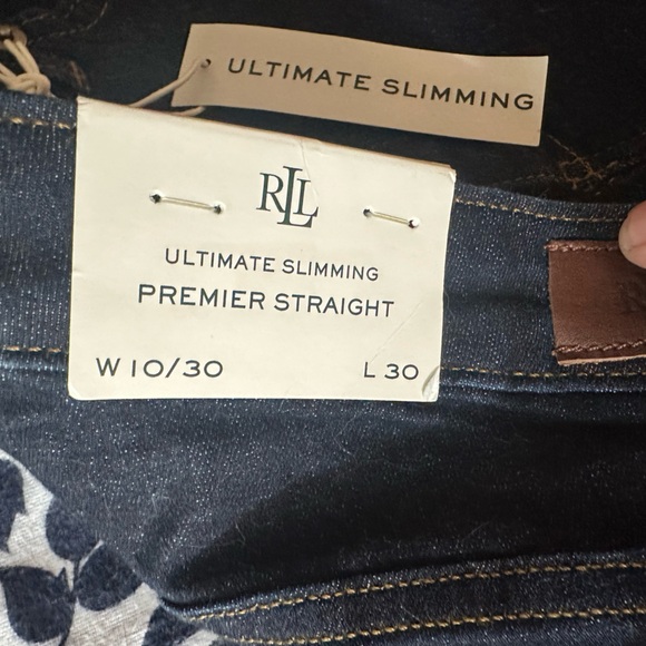 Lauren Ralph Lauren Mid-Rise Slimming Panels Premier Straight Jeans NWT 10/30 - Picture 10 of 16